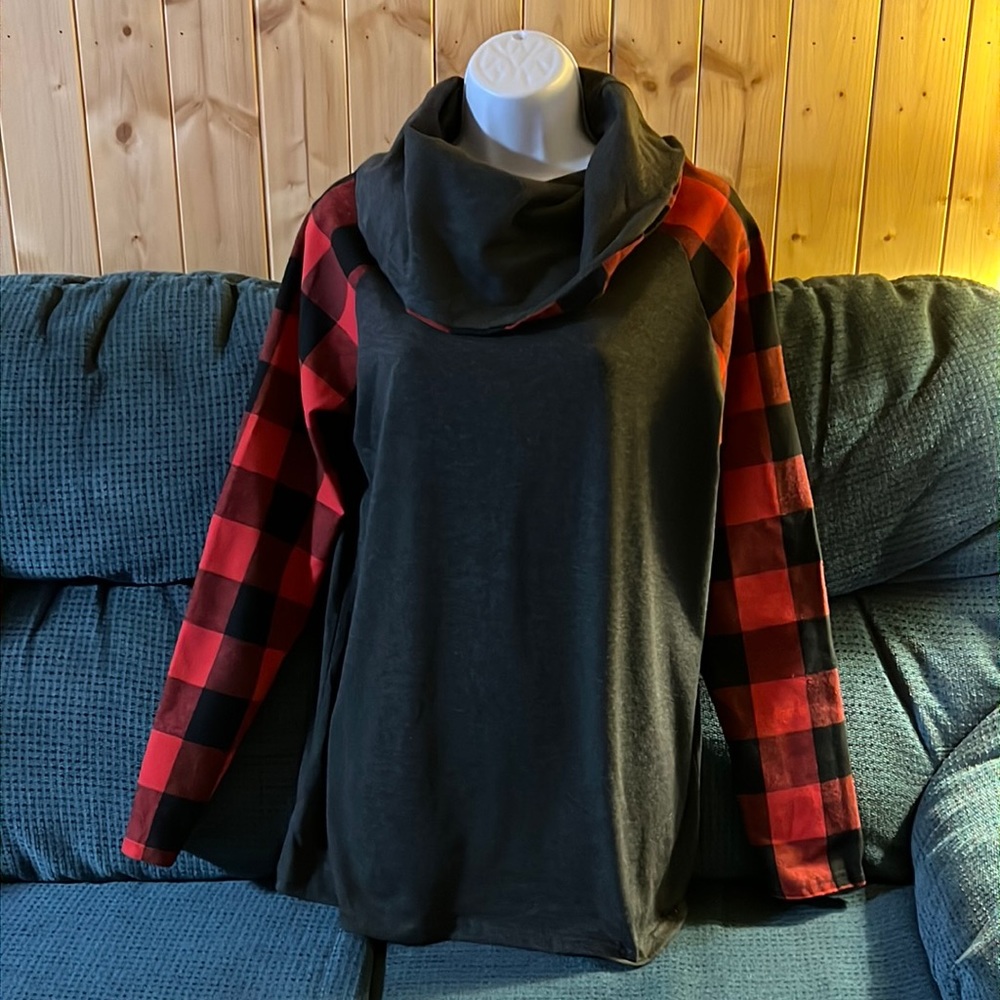 Buffalo Plaid Turtleneck Tunic
